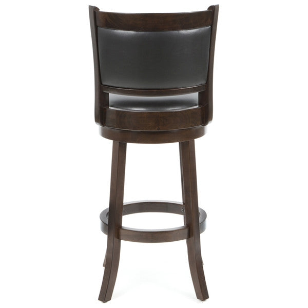 Cappuccino 29-inch Swivel Barstool with Faux Leather Cushion Seat-4