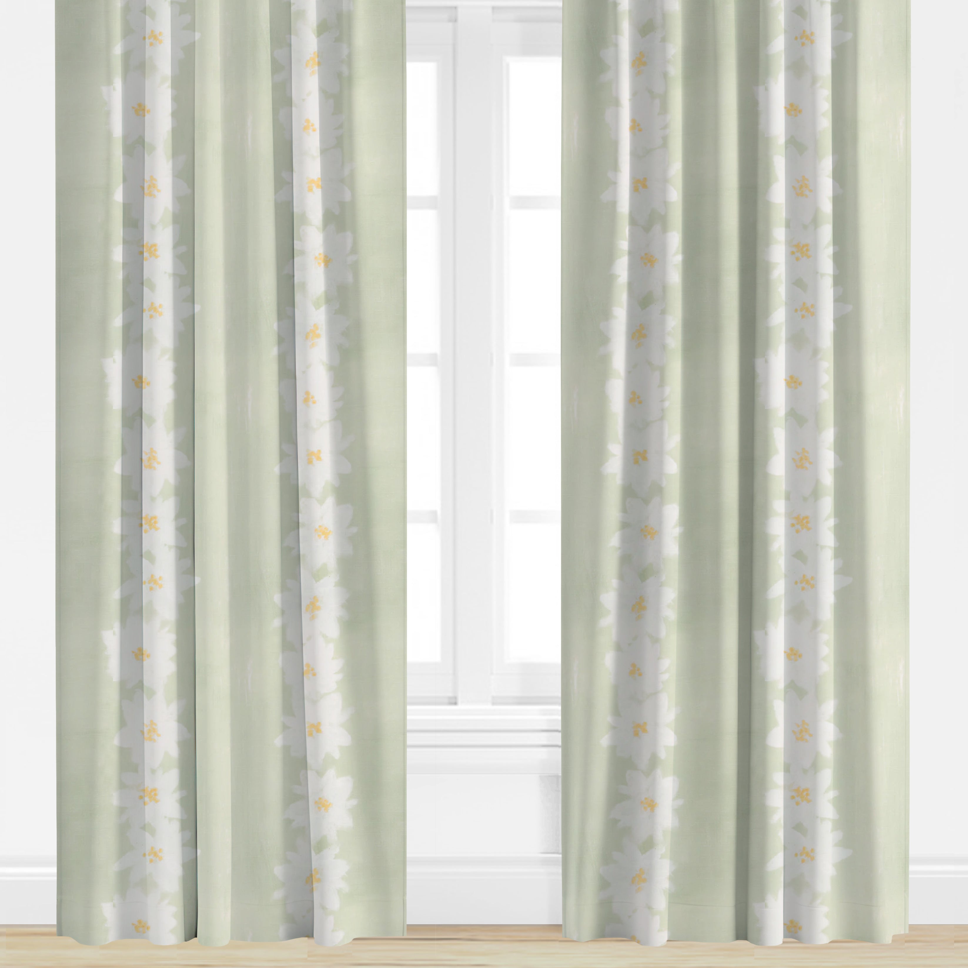 Daisy Chain in Green by Megan Daisy Milner Drapery Panel