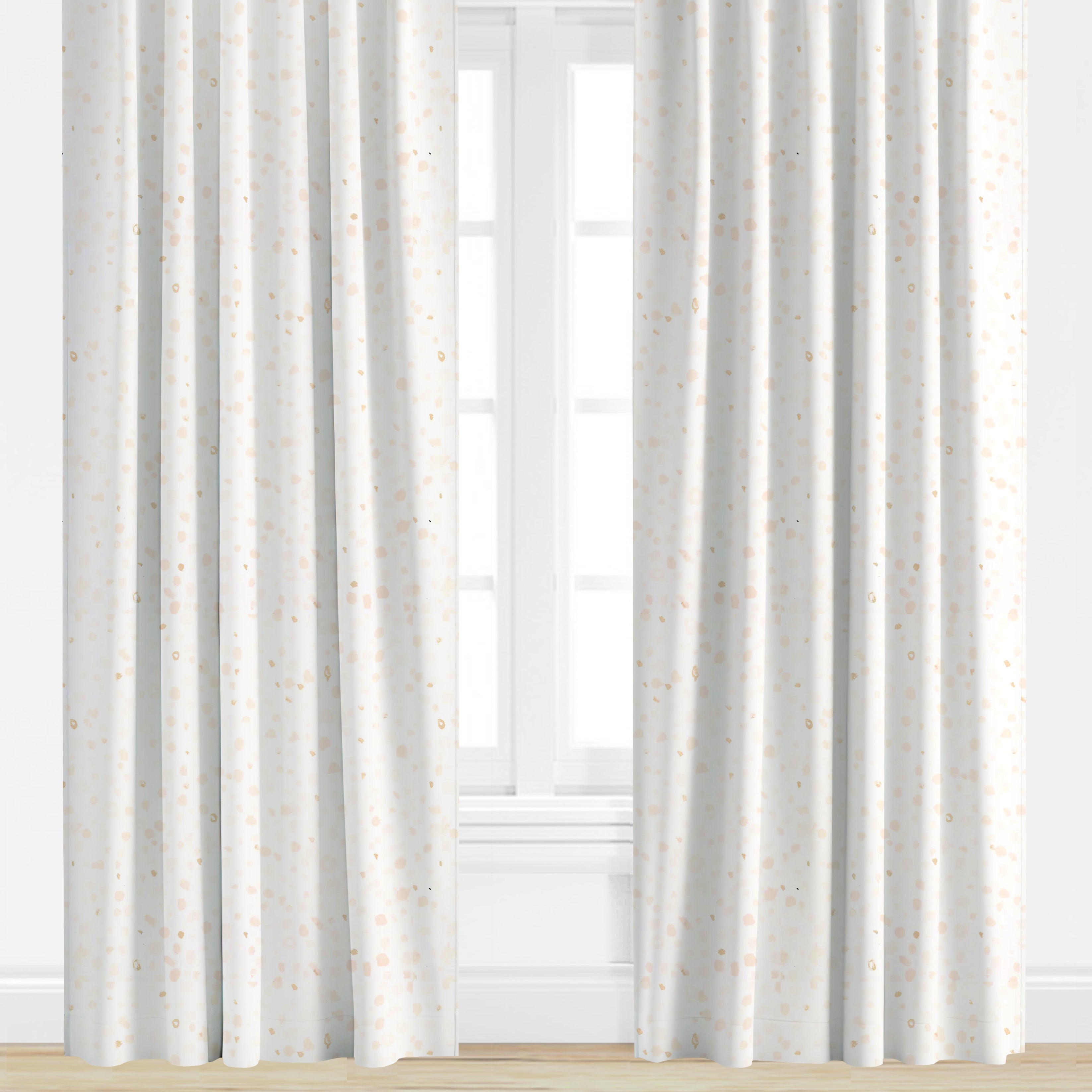 Dots Went Crazy in Neutral by Megan Daisy Milner Drapery Panel