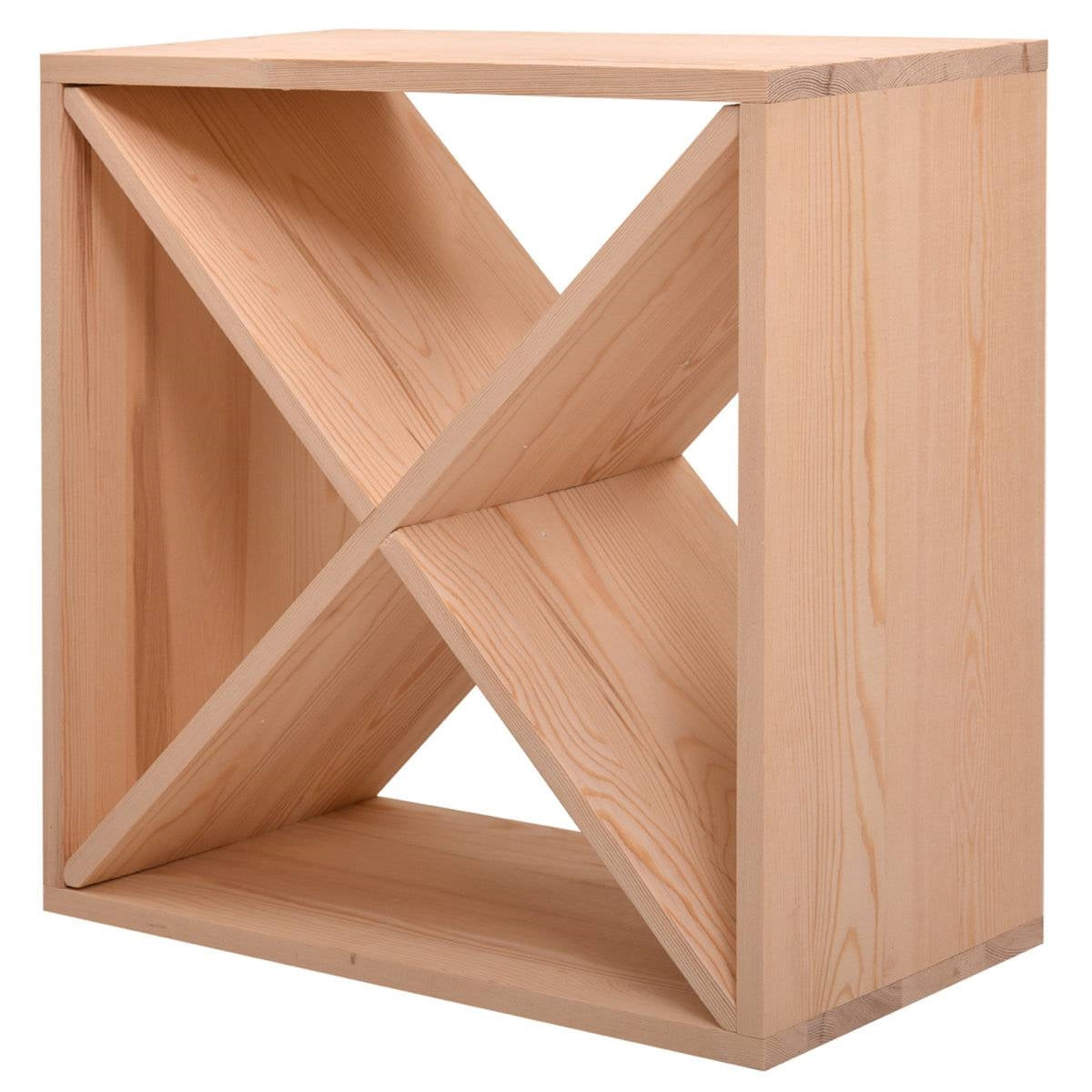 24 Bottle Solid Wood Stackable Modular Wine Rack-1