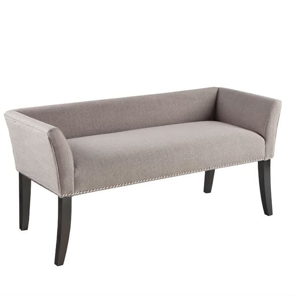 Modern Mid-Century Grey Upholstered Accent Bench-0