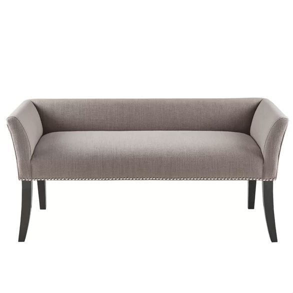 Modern Mid-Century Grey Upholstered Accent Bench-1