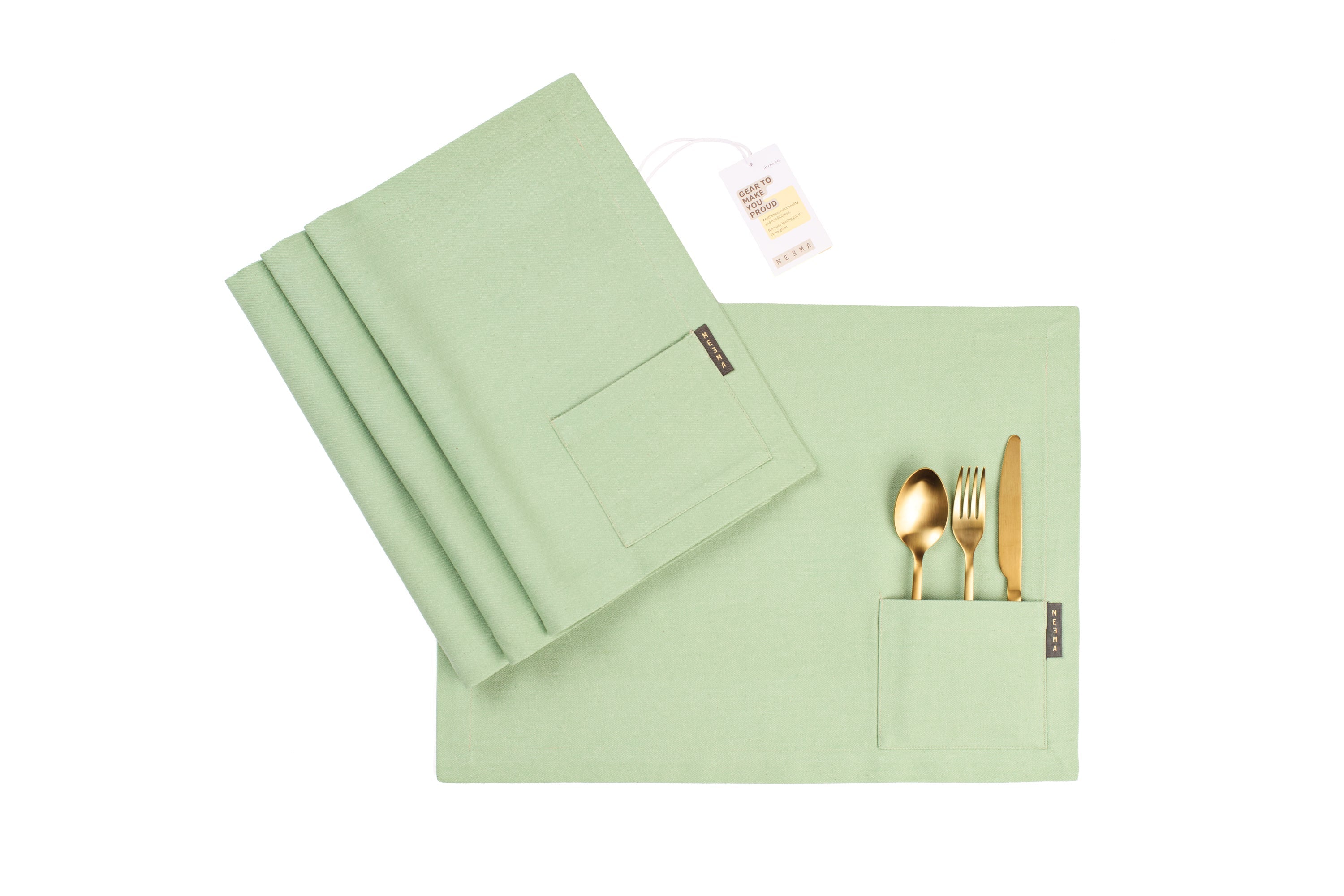 Cloth Placemats with Pockets, Cotton Fabric Plate Mat, Table Place Mats-4