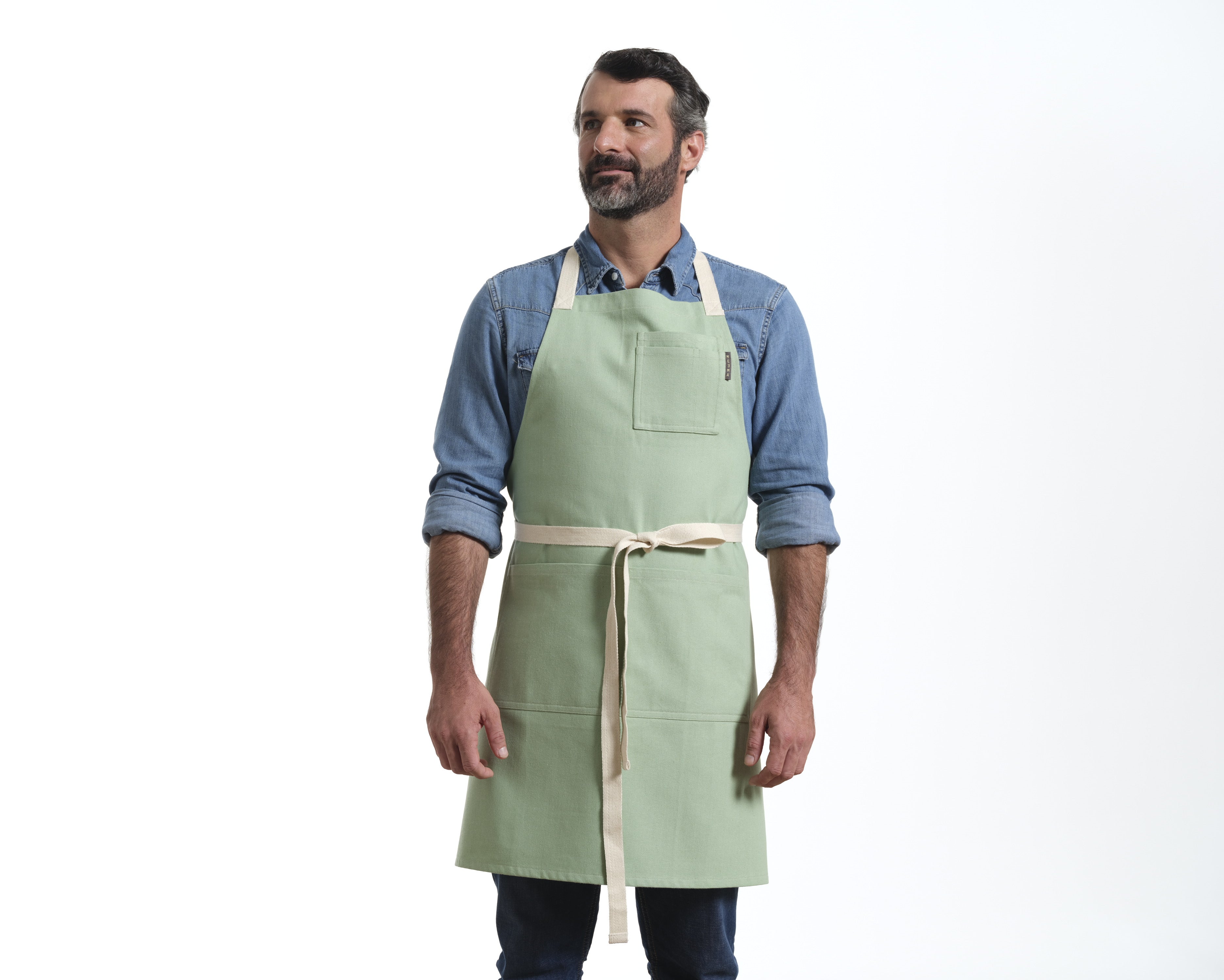 Bib Apron with Pockets, Cotton Apron for Women and Men-2