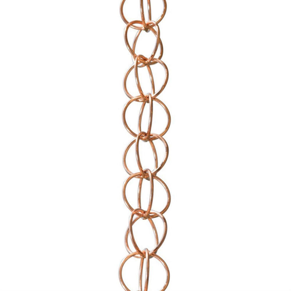 Pure Copper Rings 8.5-ft Rain Chain Rain Gutter Downspout-0