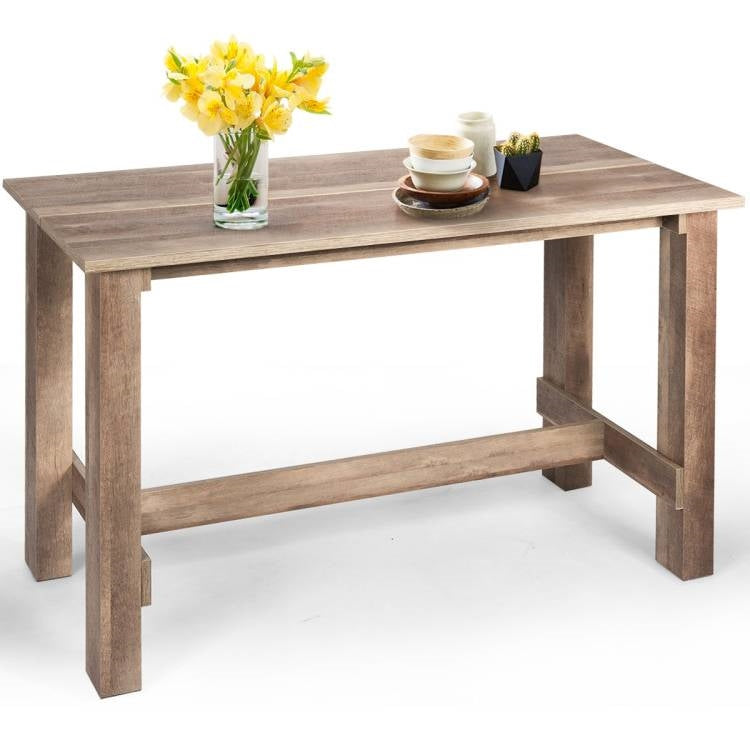 Modern Farmhouse Brown Wood 55-inch Counter Height Dining Table Computer Desk-0