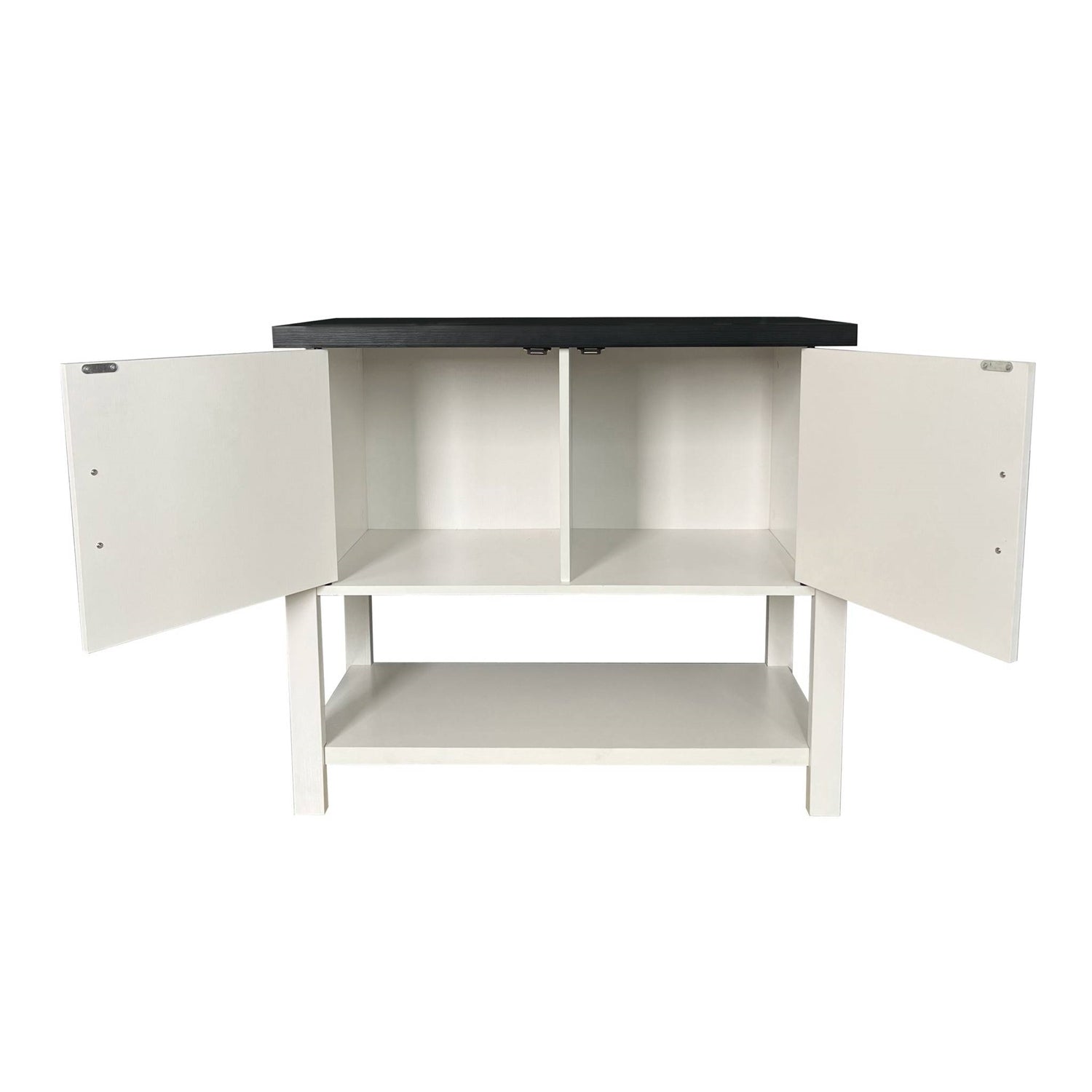 Modern 2 Drawer Wooden Storage Console Table White/Black-1