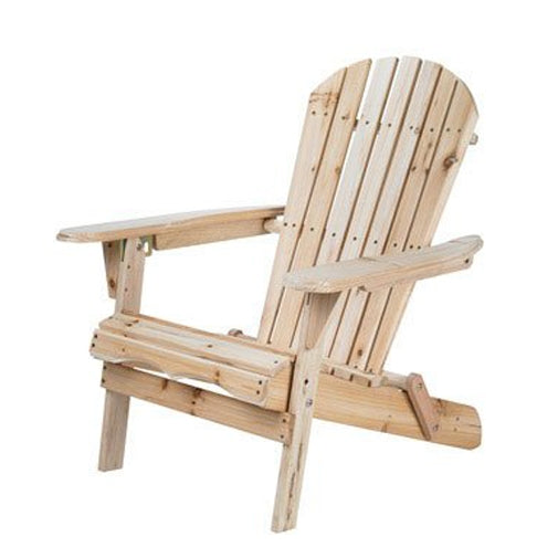 Folding Adirondack Chair for Patio Garden in Natural Wood Finish-1