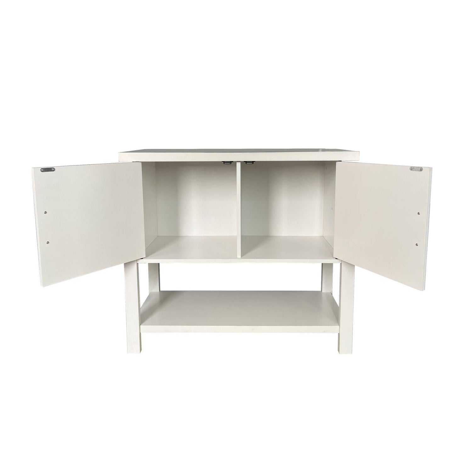 Modern 2 Drawer Wooden Storage Console Table White-1