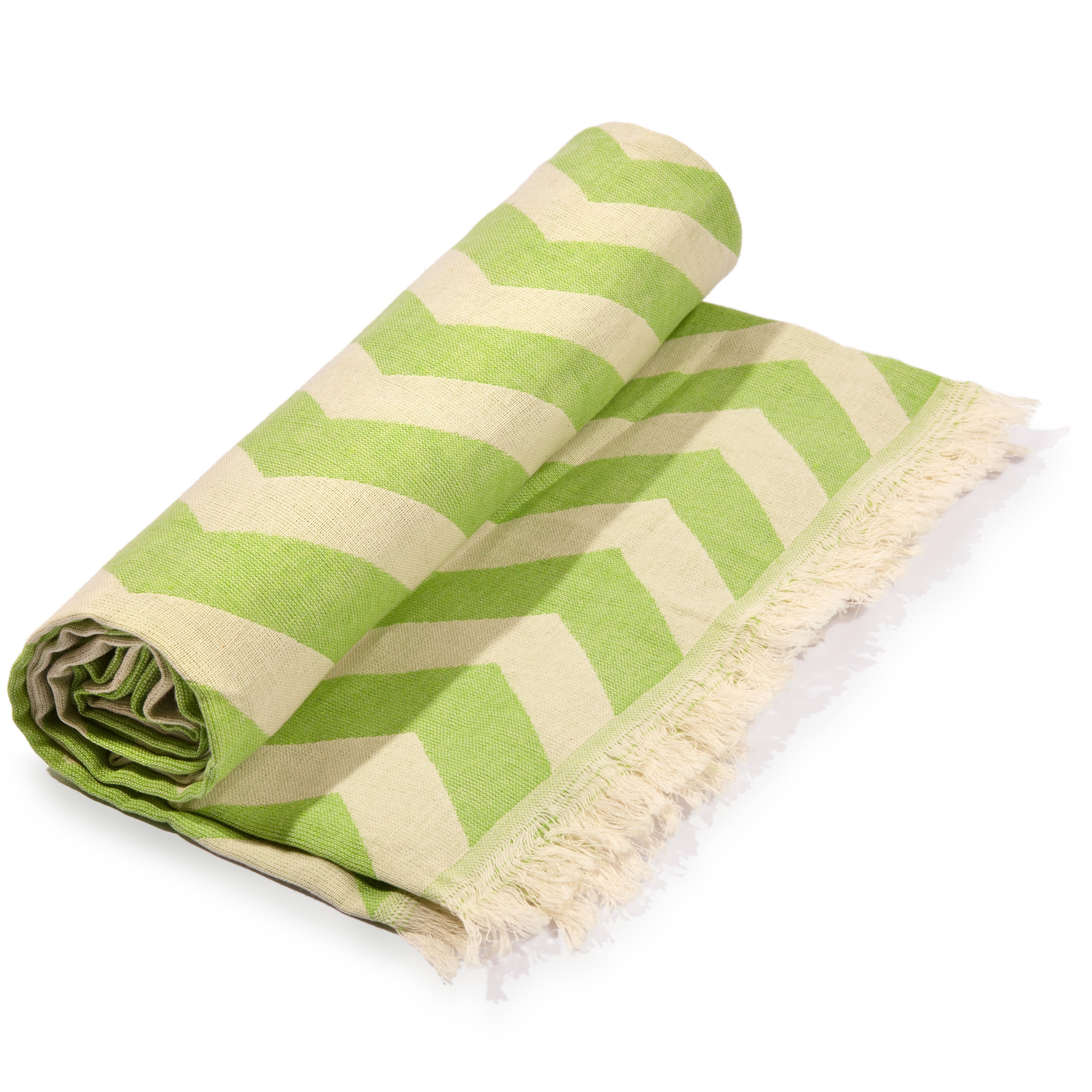 Mersin Chevron Towel / Blanket  - Green-2