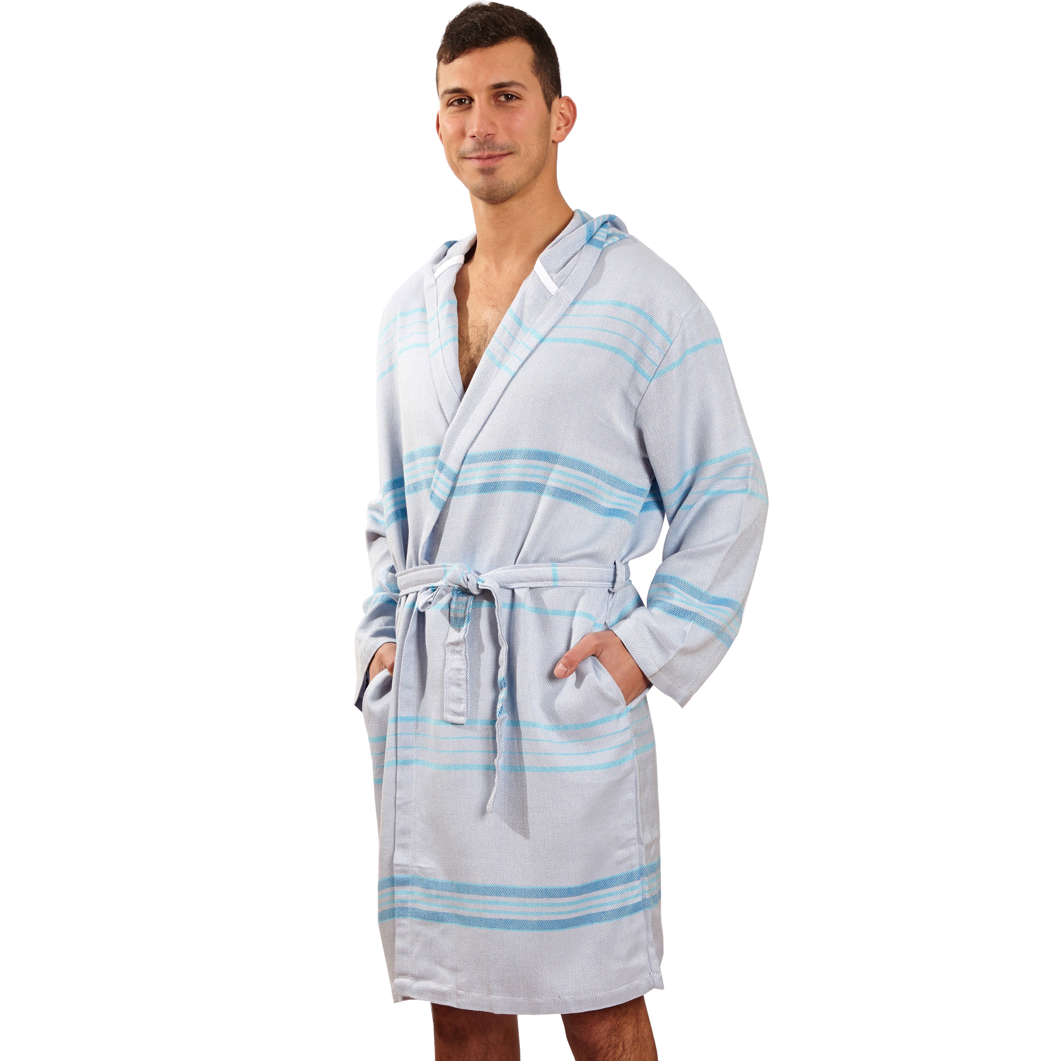 Antalya Unisex Bathrobe  - Turquoise-1