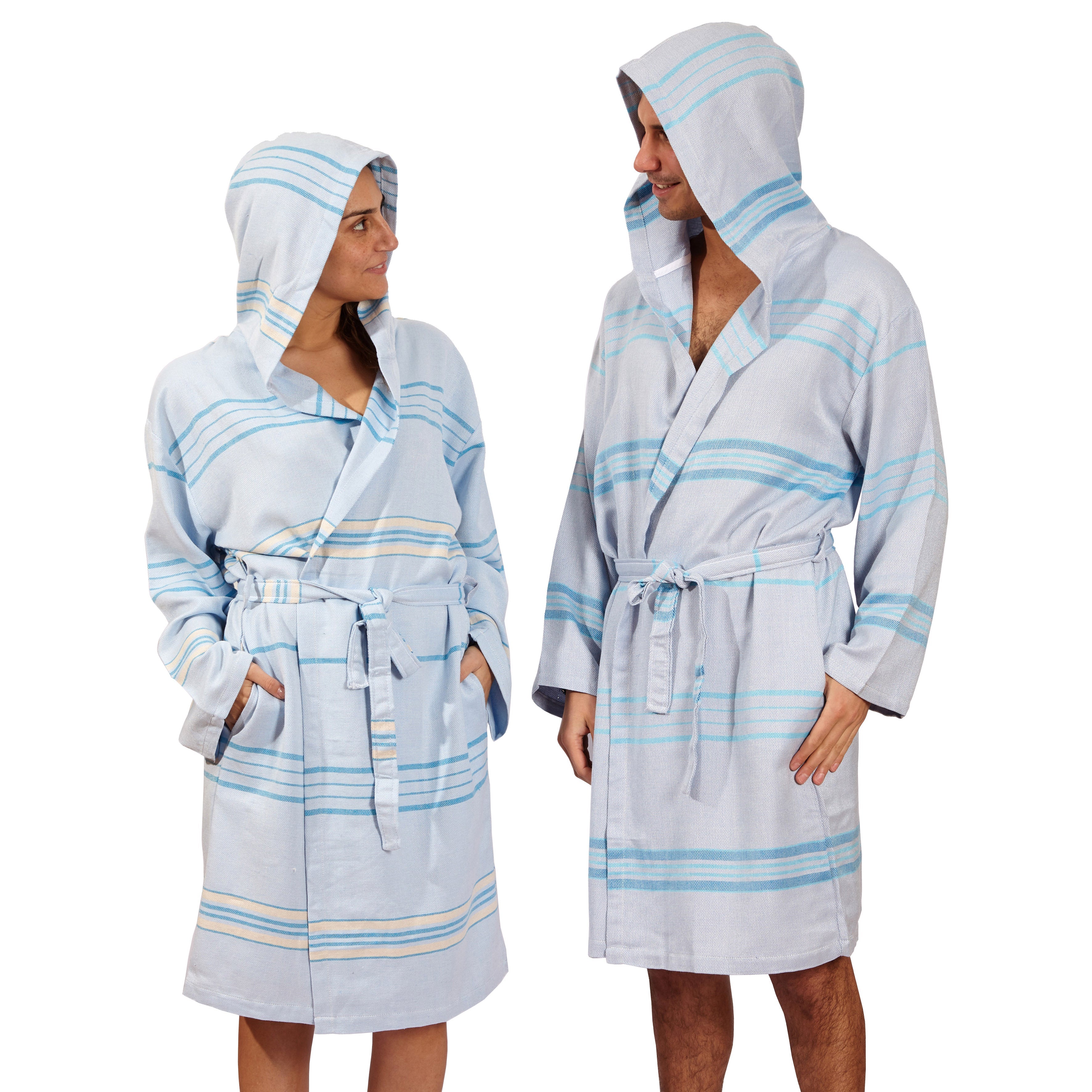 Antalya Unisex Bathrobe  - Turquoise-3