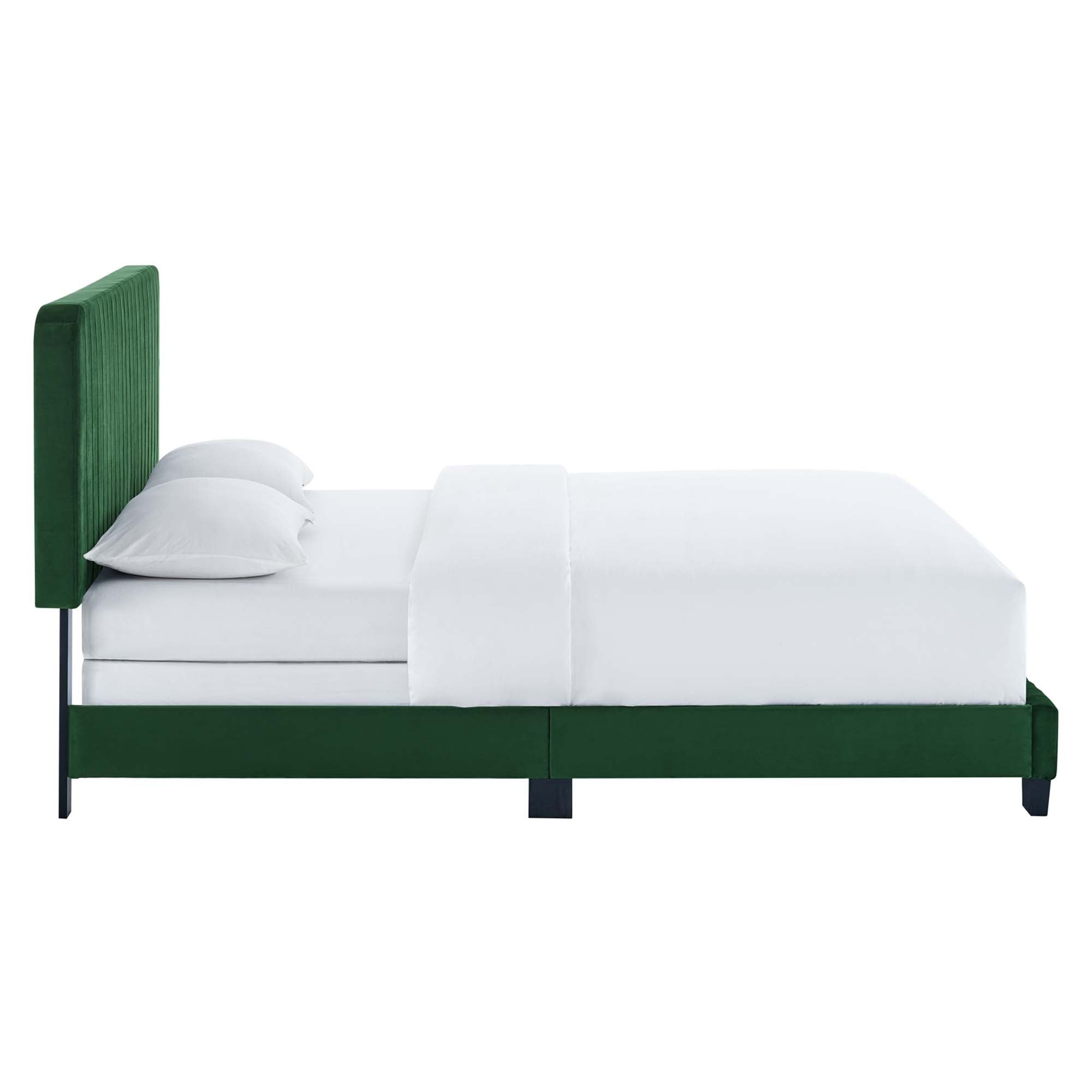 Celine Channel Tufted Performance Velvet Queen Bed by Modway