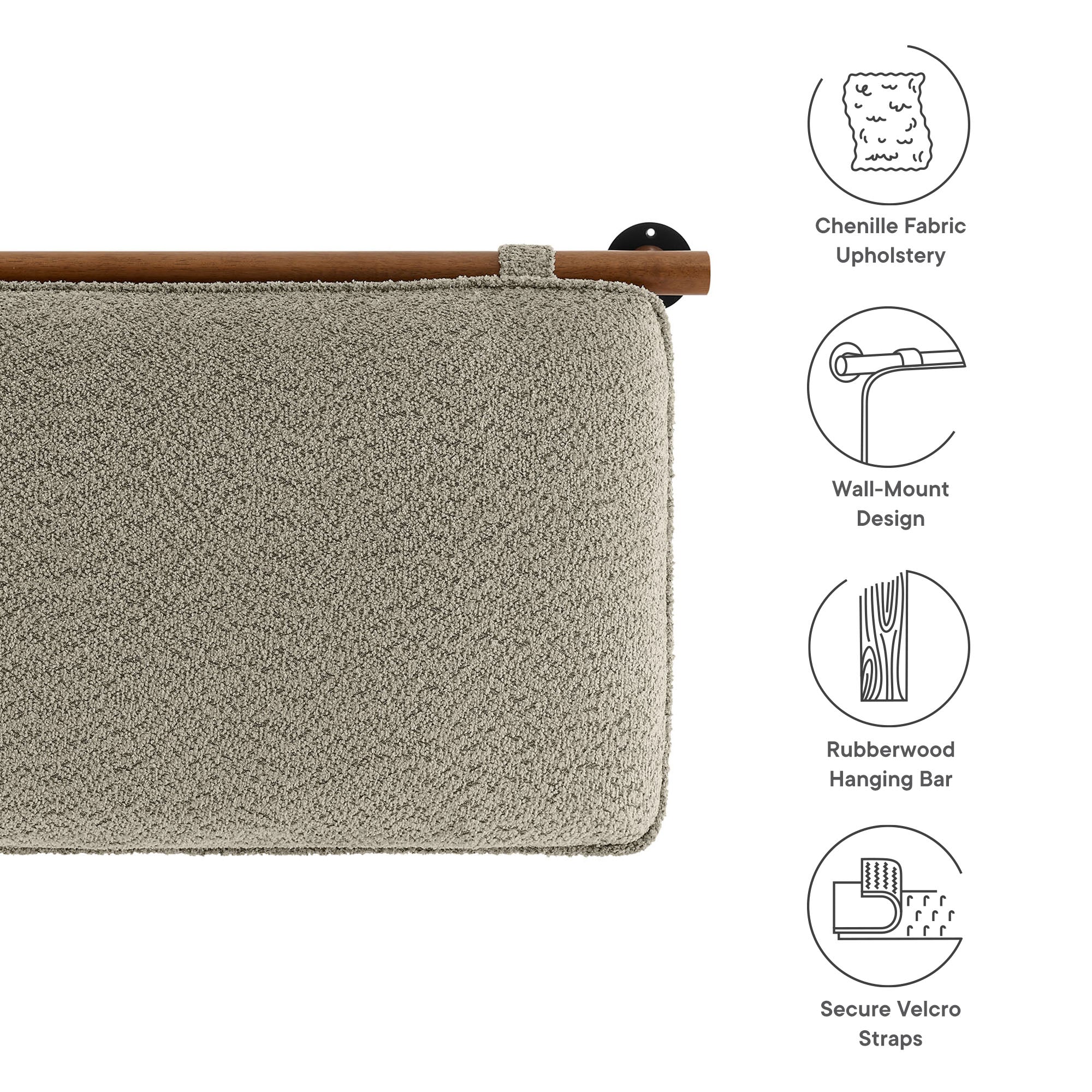 Anela Wall-Mounted Chenille Upholstered King Size Headboard