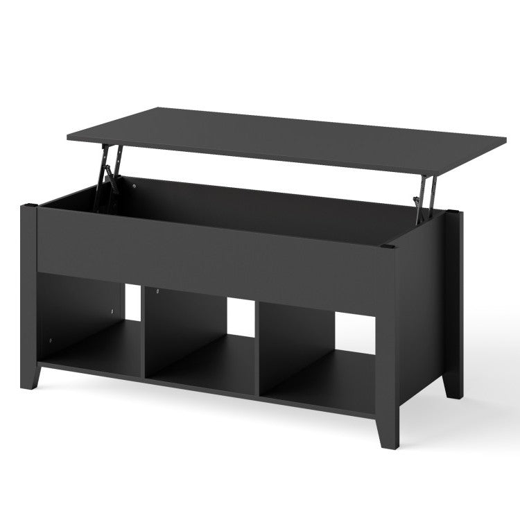 Modern Black Wooden Lift Top Coffee Table-0