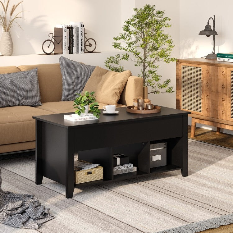 Modern Black Wooden Lift Top Coffee Table-2