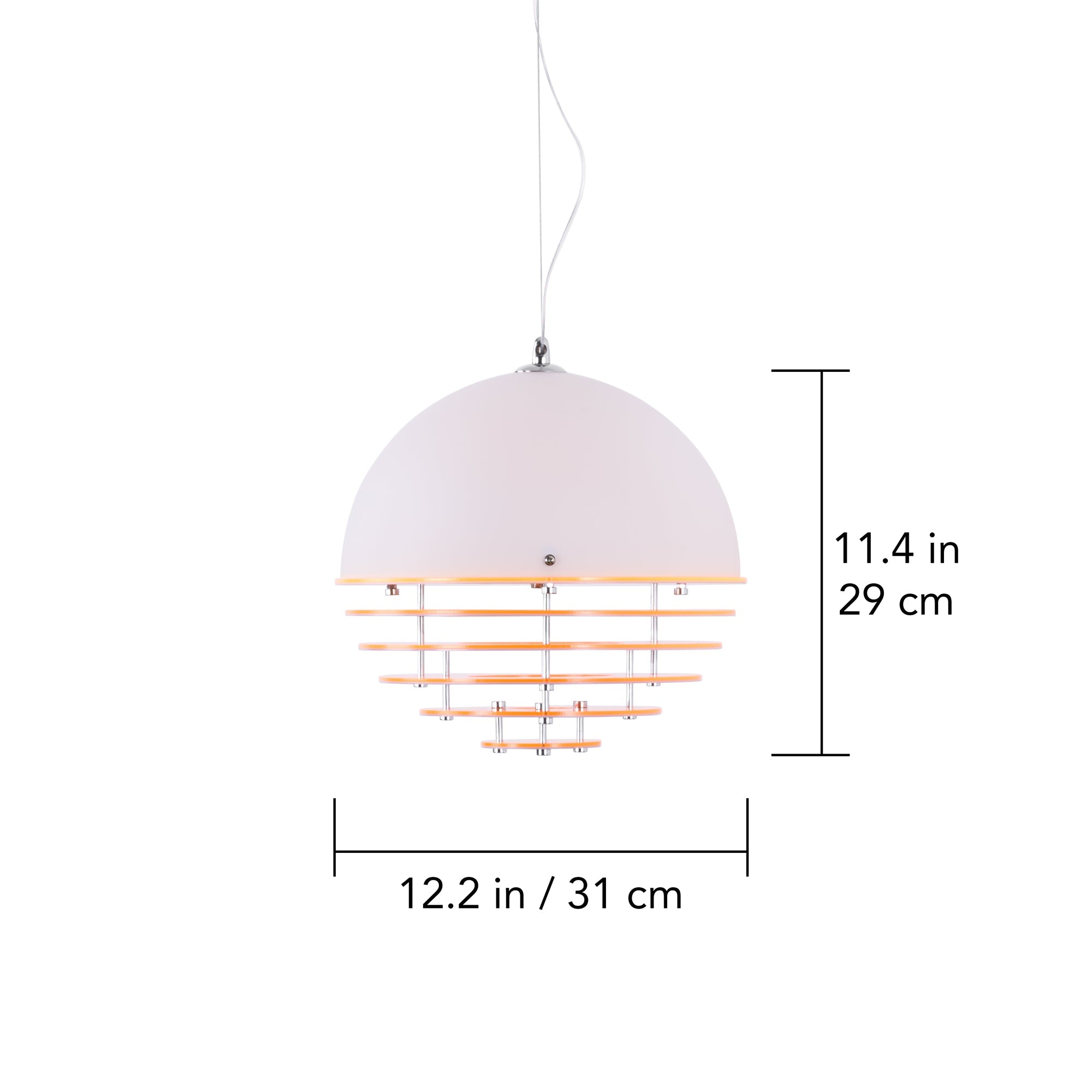 Sunrise Glow Pendant Light, Modern Dome Ceiling Lamp with Layered Metal Design