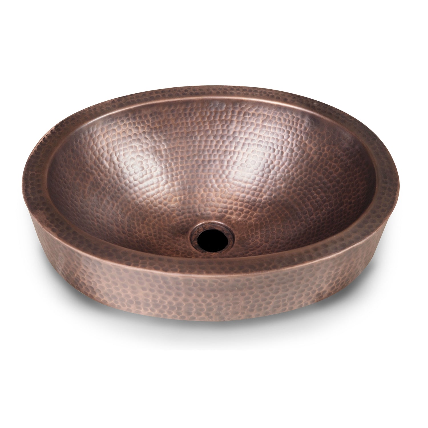 Oval Hammered Copper Bathroom Sink Drop-in or Vessel-0