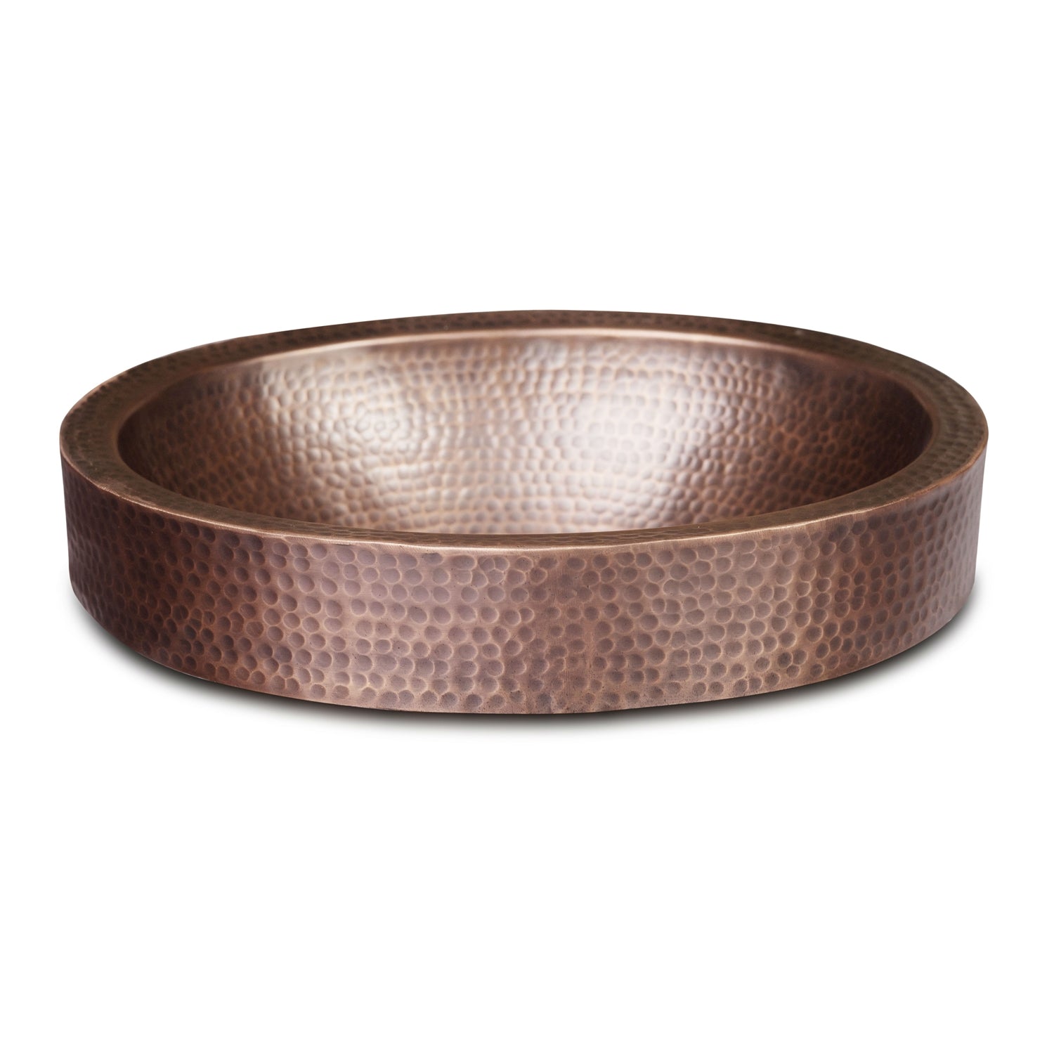 Oval Hammered Copper Bathroom Sink Drop-in or Vessel-1