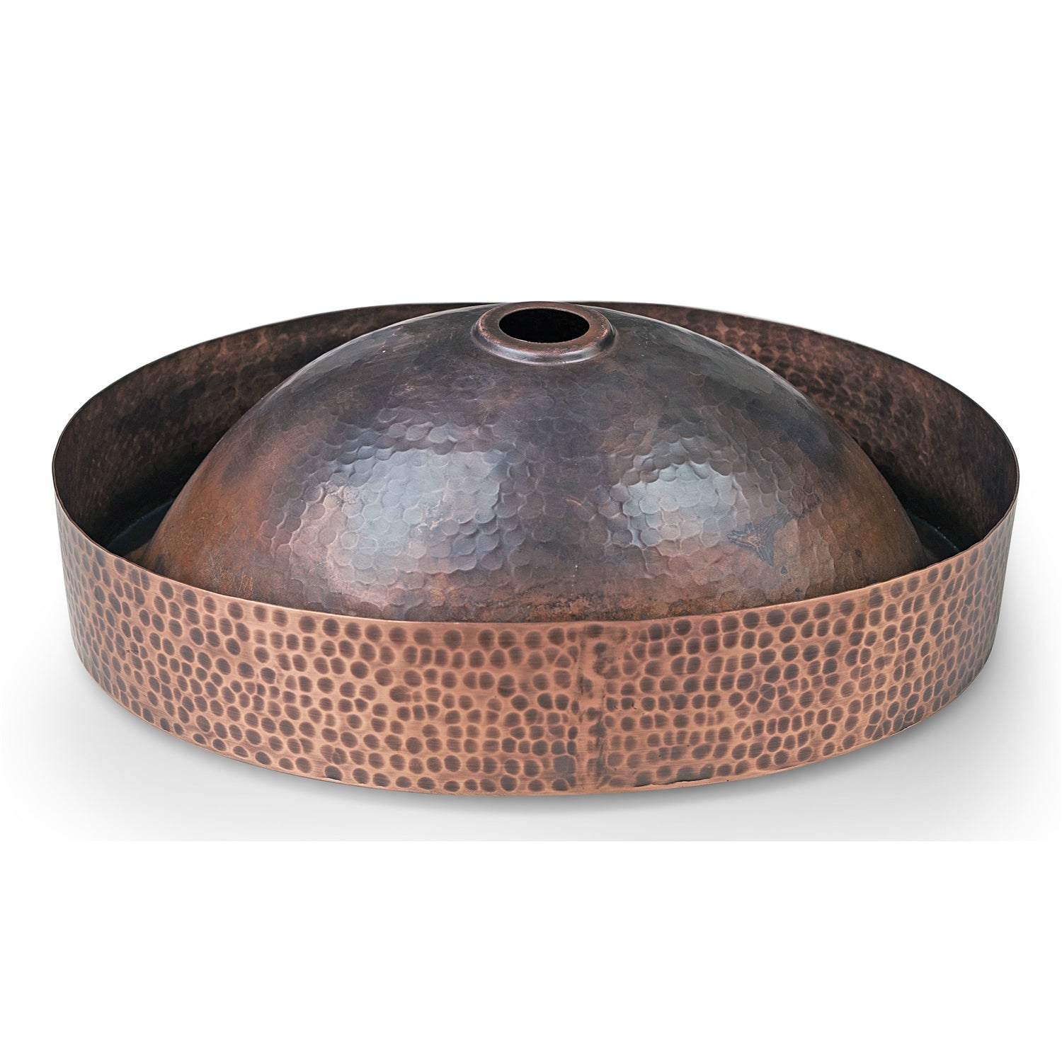 Oval Hammered Copper Bathroom Sink Drop-in or Vessel-2