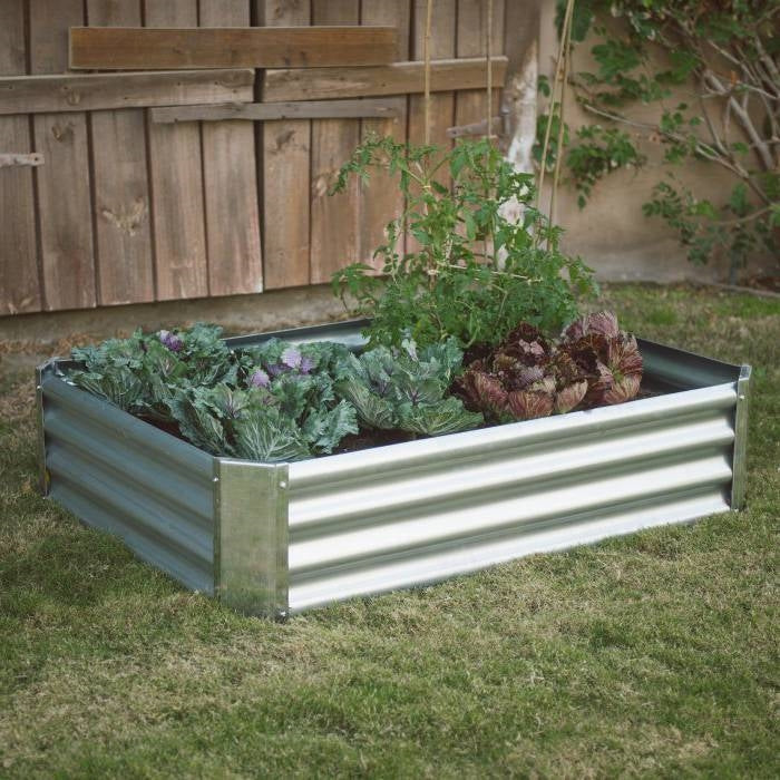 Industrial Farmhouse Steel Raised Garden Bed Metal Planter with Lining-0