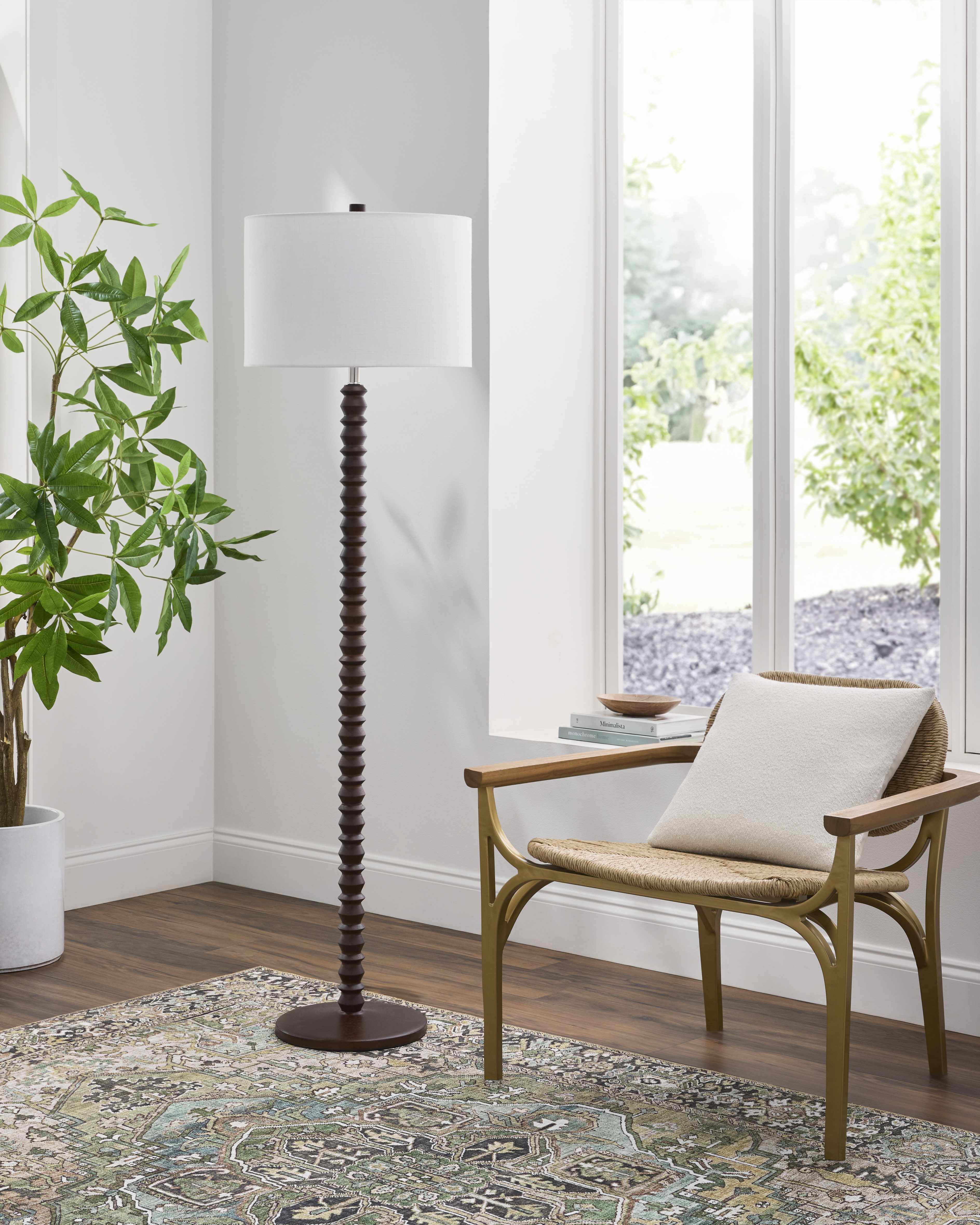 Motozintla Dark Brown Wood Floor Lamp-2