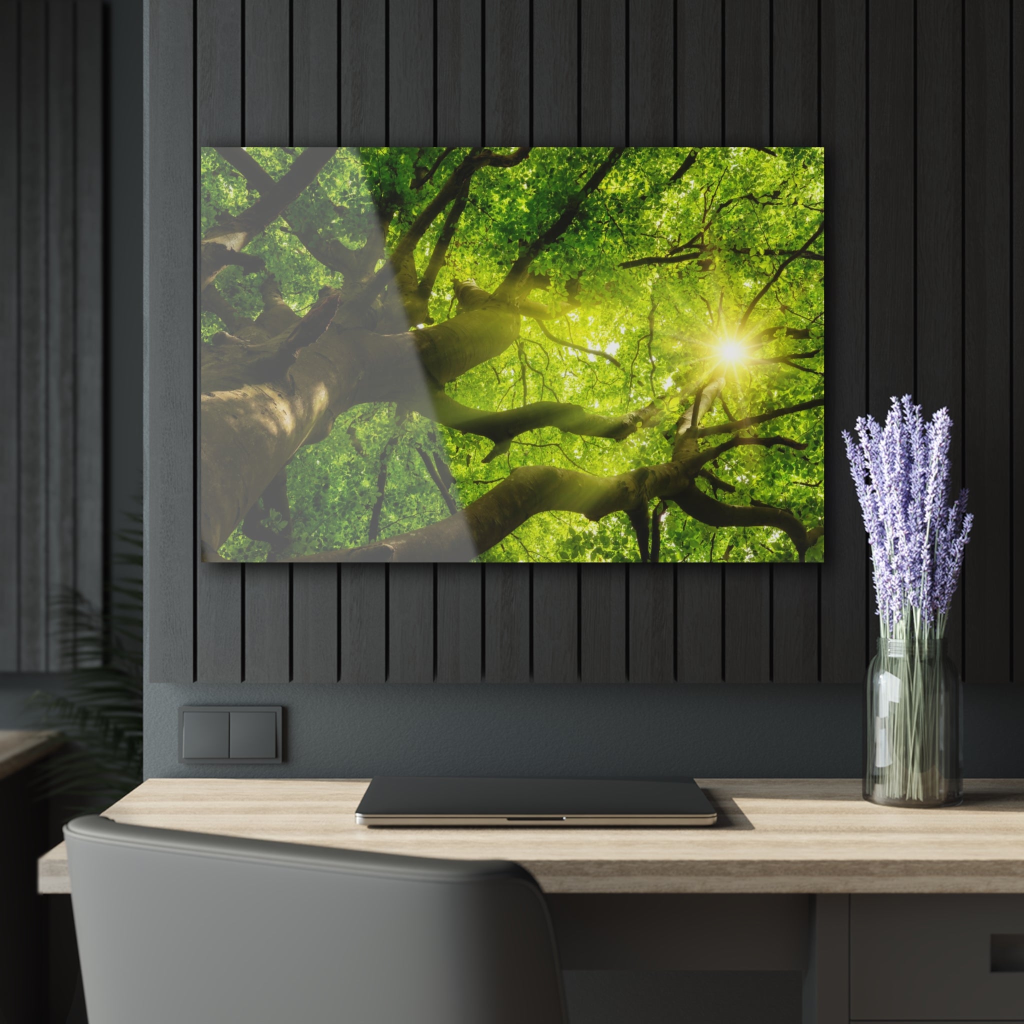 Tempered glass wall art - tree branches-3