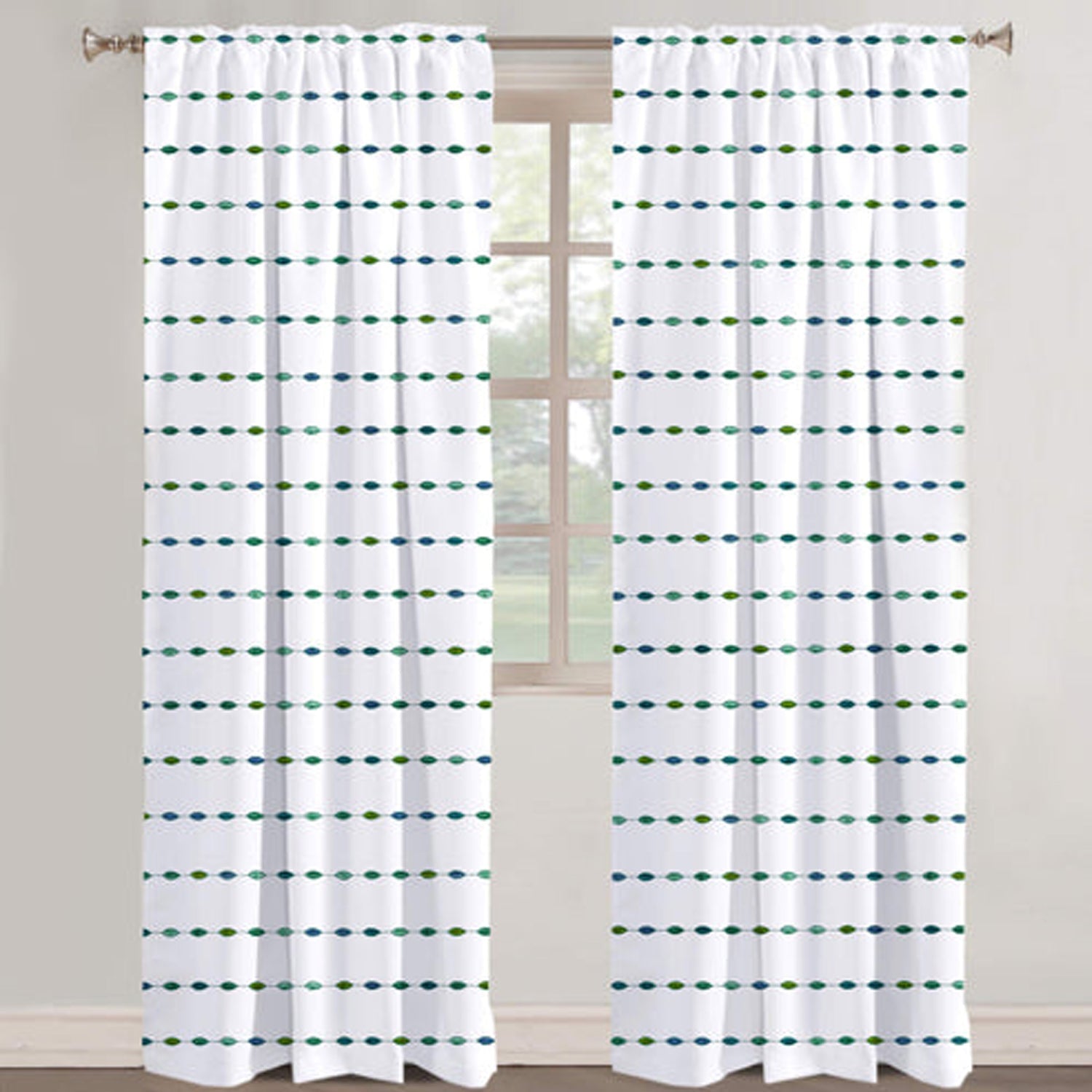 Marigold - Set of 2 Panels Crewel Embroidered Curtains | Linen Cotton Mix | Fully Embroidered | Lined-1