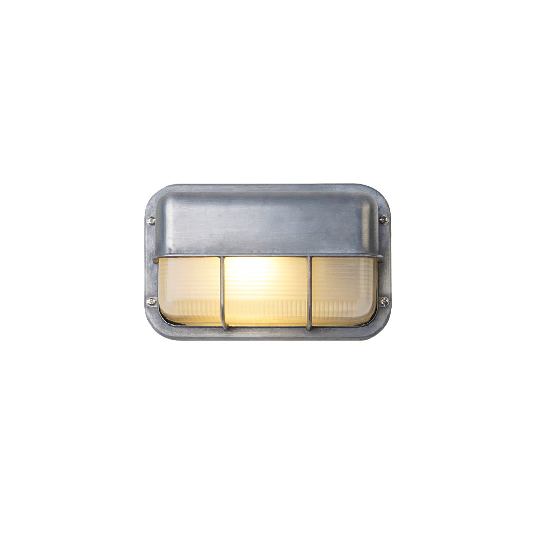 Aluminum Outdoor Bulkhead Wall Sconce with Sealed Glass | Weather-Resistant Light