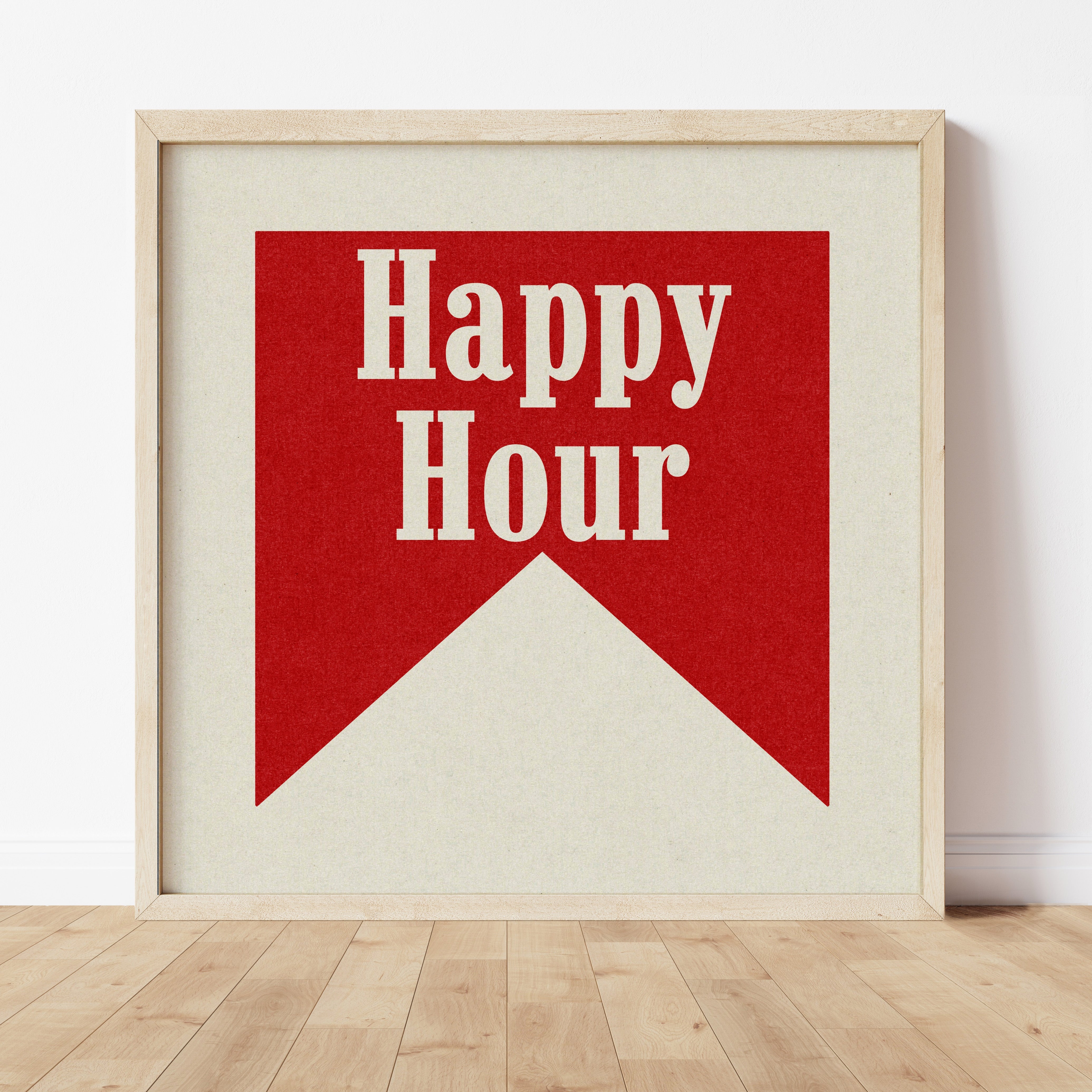Happy Hour Banner Tab Typography Art Print
