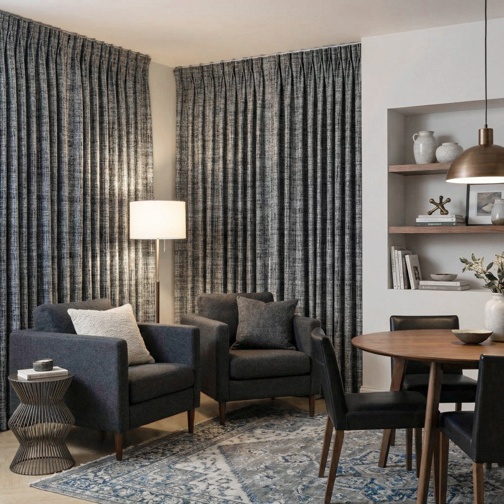 Marti Abstract Stripe Textured Curtains