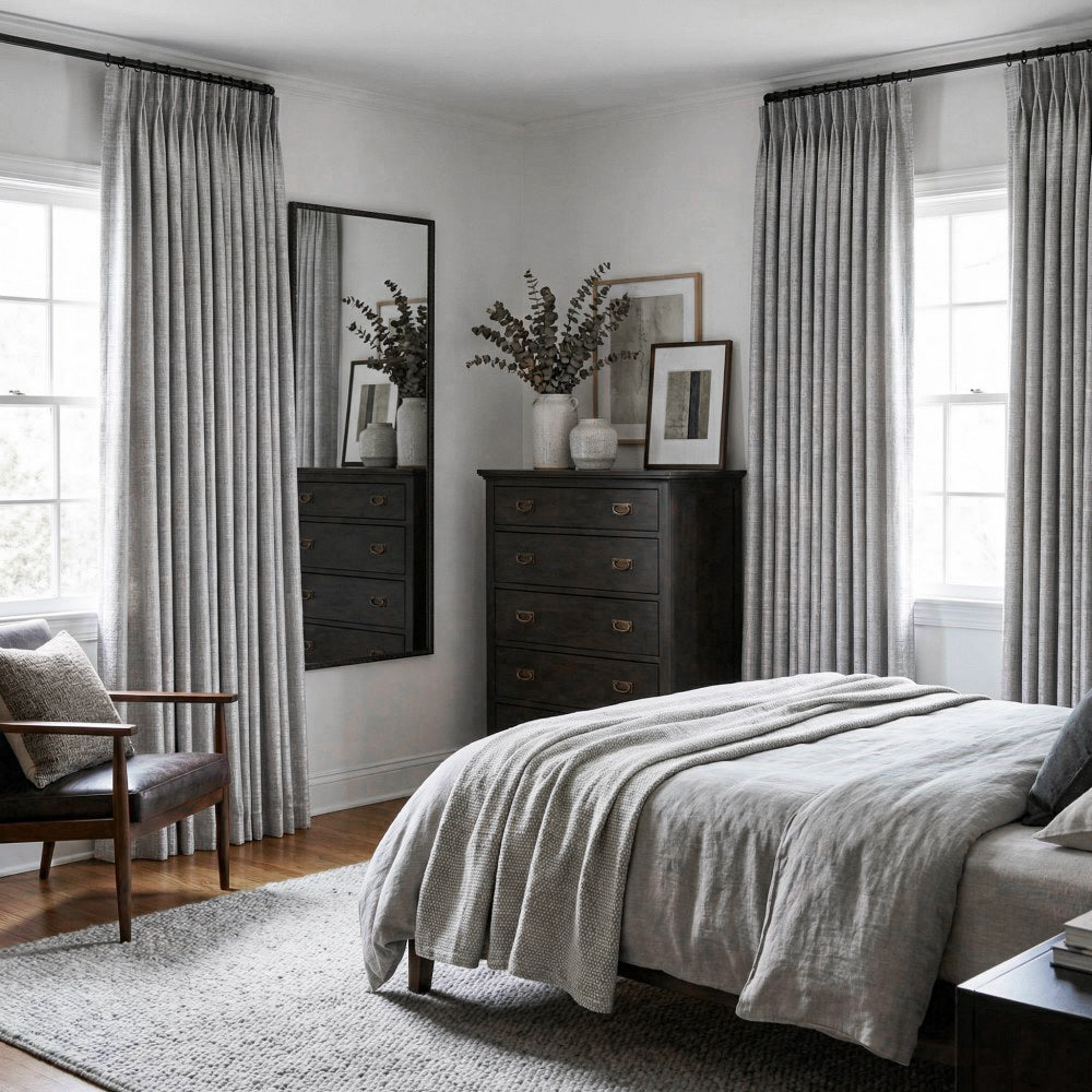 Marti Abstract Stripe Textured Curtains