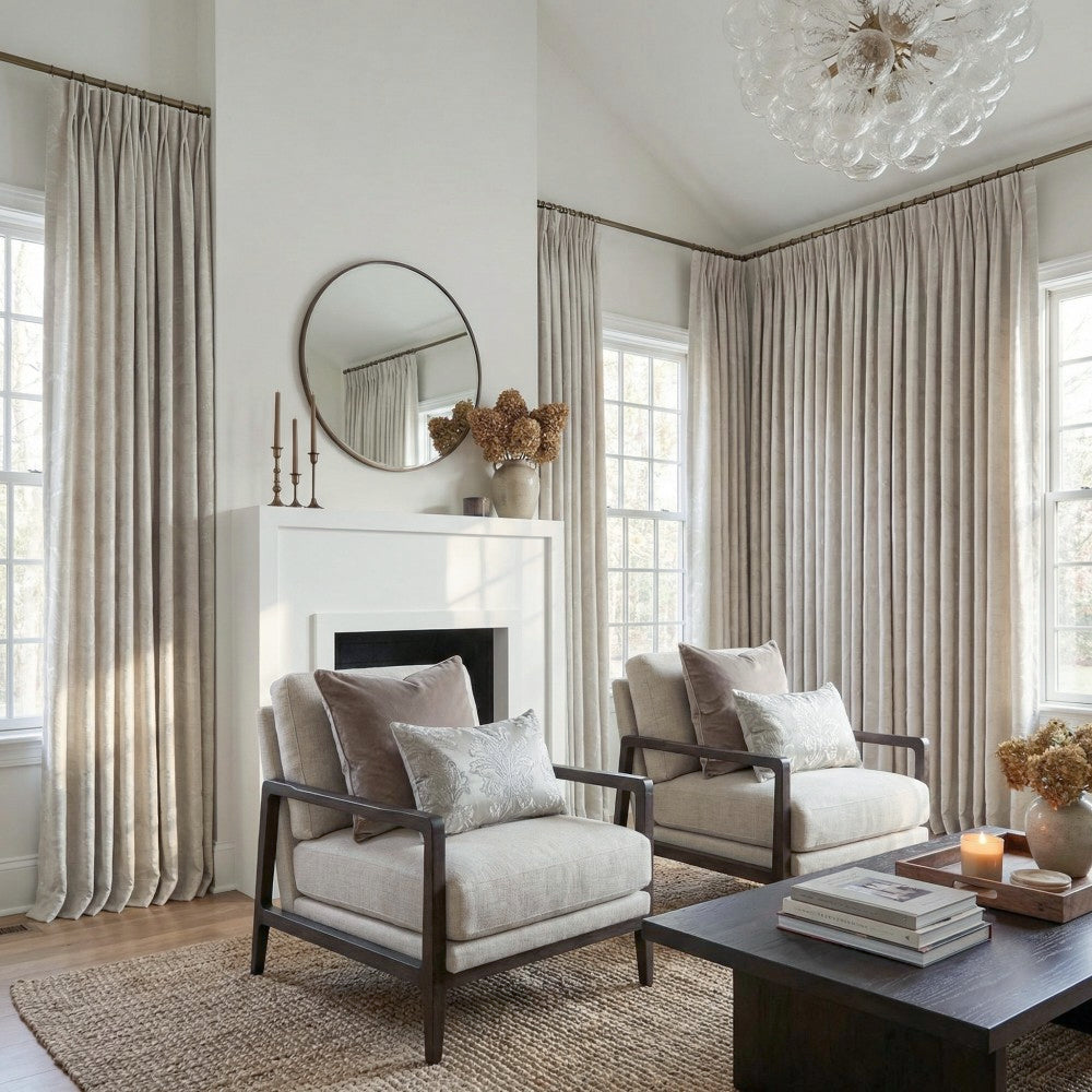 Marybel Glossy Abstract Ripple Curtains
