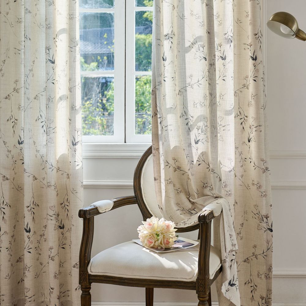 May Flower Sprigs Botanical Printed Curtains