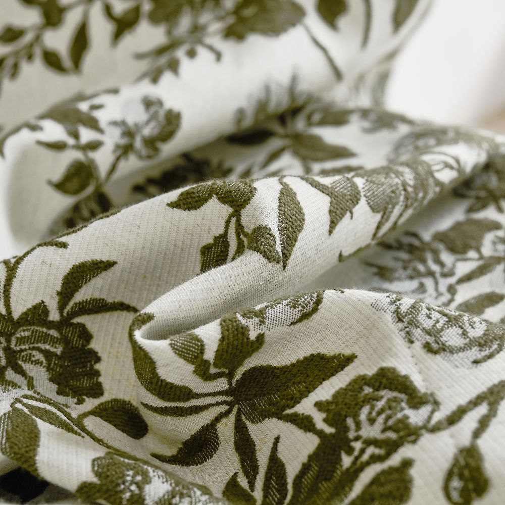 Aurora Retro Rose Blooming Jacquard Custom Curtains