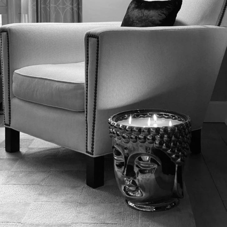 Silver Grande Buddha Candle-1