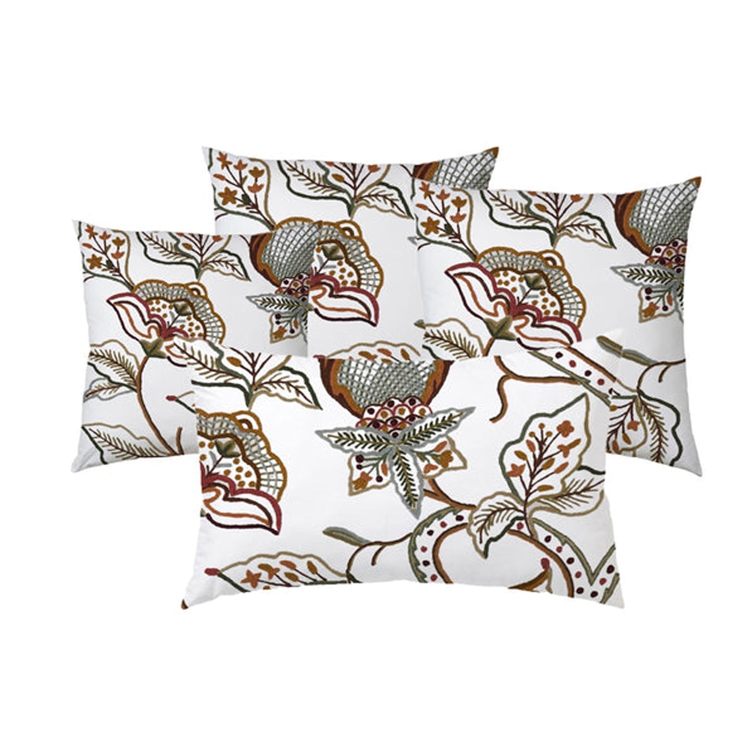 Miley  - Set of 4 Pieces | Cotton Linen Fabric | Crewel Embroidered | Pillow/Cushion Cover Set | With or Without Insert-3