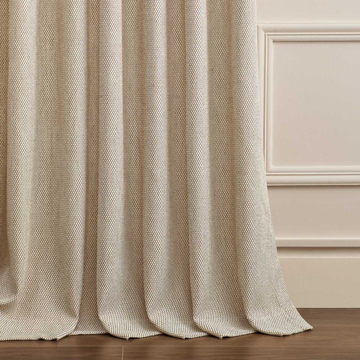 Milo Two-toned Textured Linen Custom Curtains