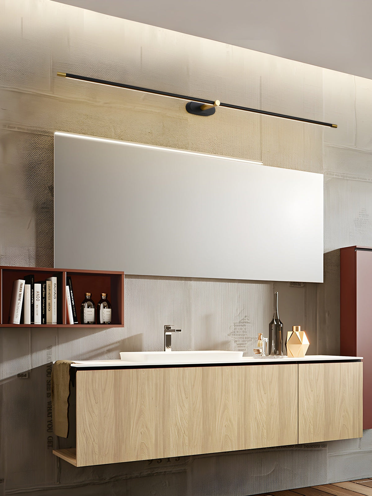 Lumenora | Cordless Linear Wall Lamp with USB Rechargeable Battery and Touch Dimmer