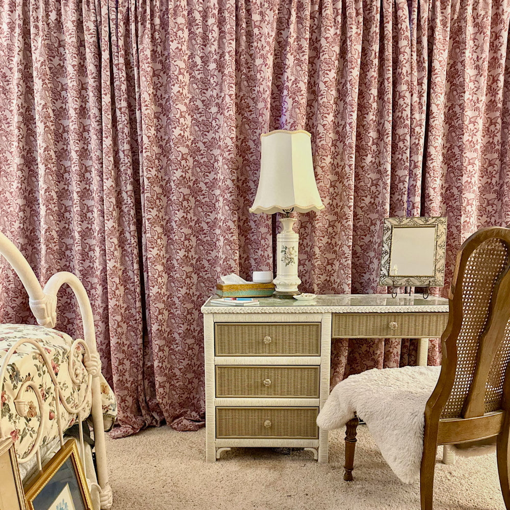 Minnie Rustic Style Subtle Floral Cotton Curtains