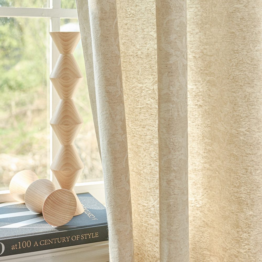 Minnie Rustic Style Subtle Floral Cotton Curtains