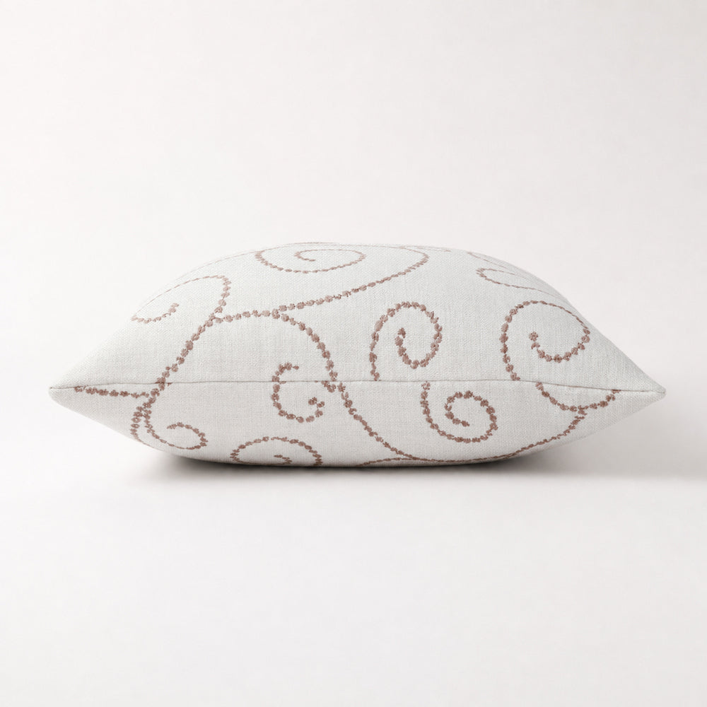 Minta Embroidered Scroll Pillow Cover