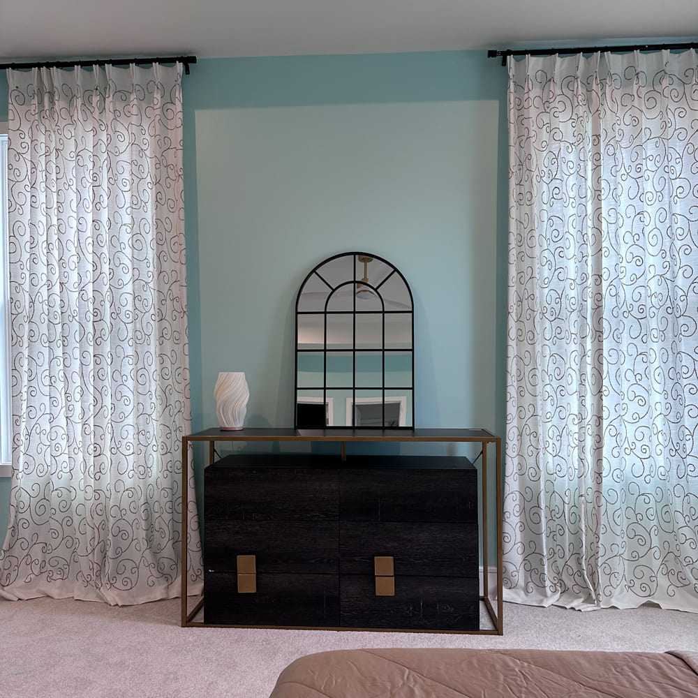 Minta Artistic Branches Embroidered Curtains