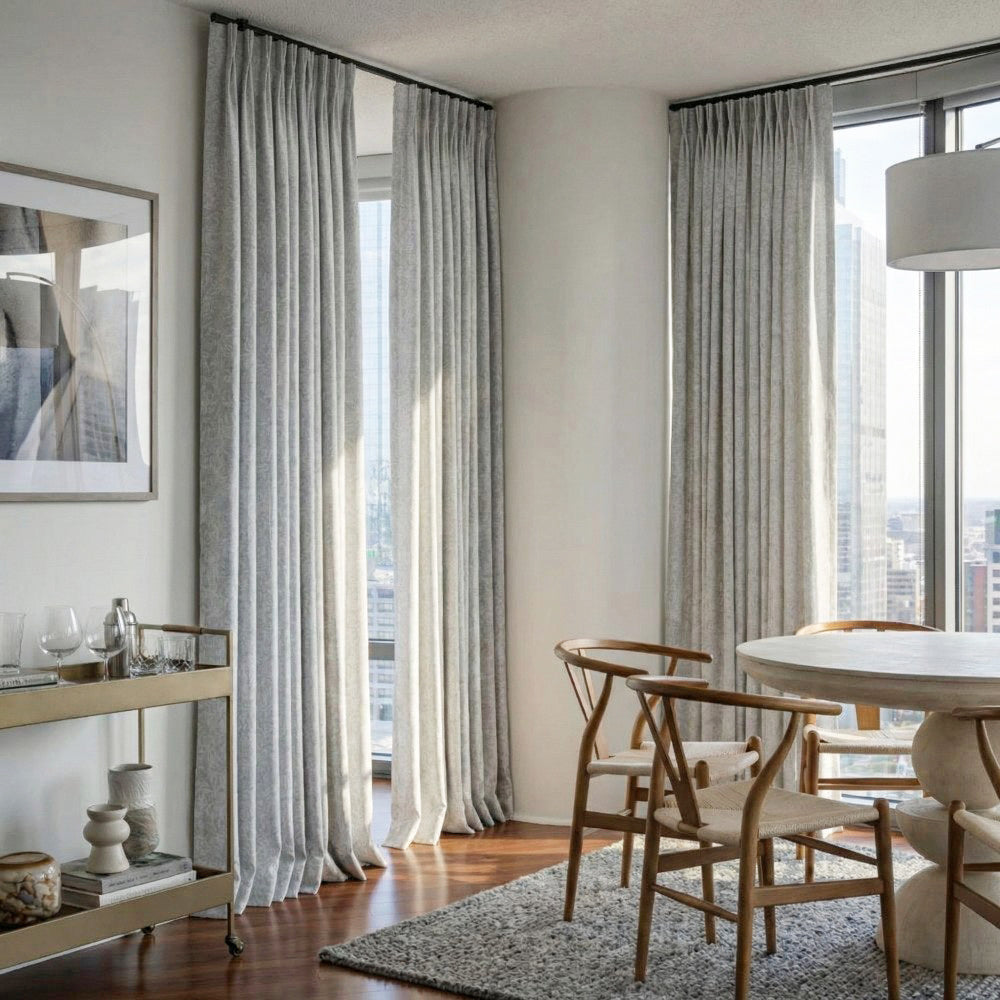 Miranda Subtle Floral Linen Cotton Jacquard Curtains