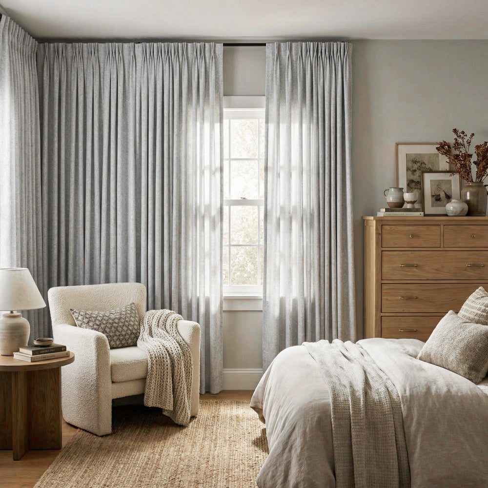 Miranda Subtle Floral Linen Cotton Jacquard Curtains