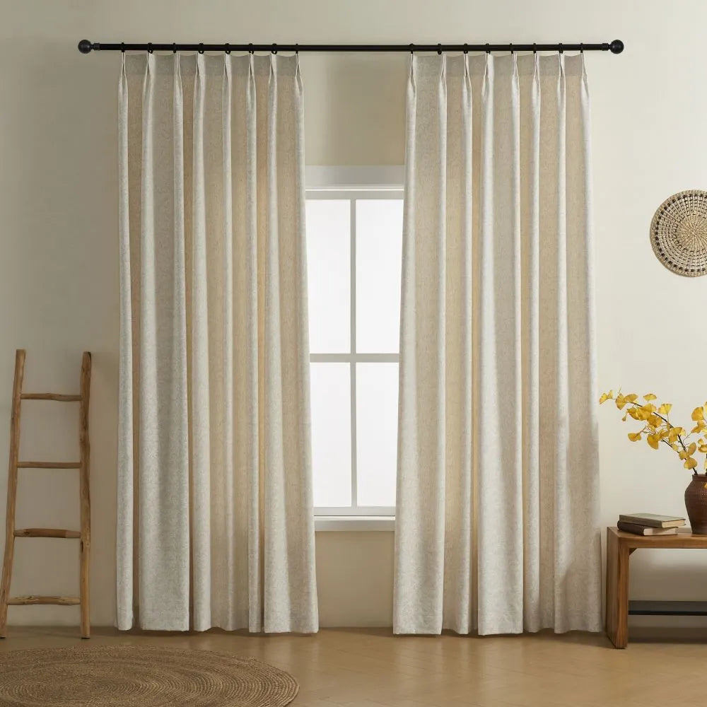 Miranda Subtle Floral Linen Cotton Jacquard Curtains