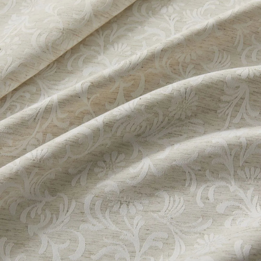 Miranda Subtle Floral Linen Cotton Jacquard Curtains