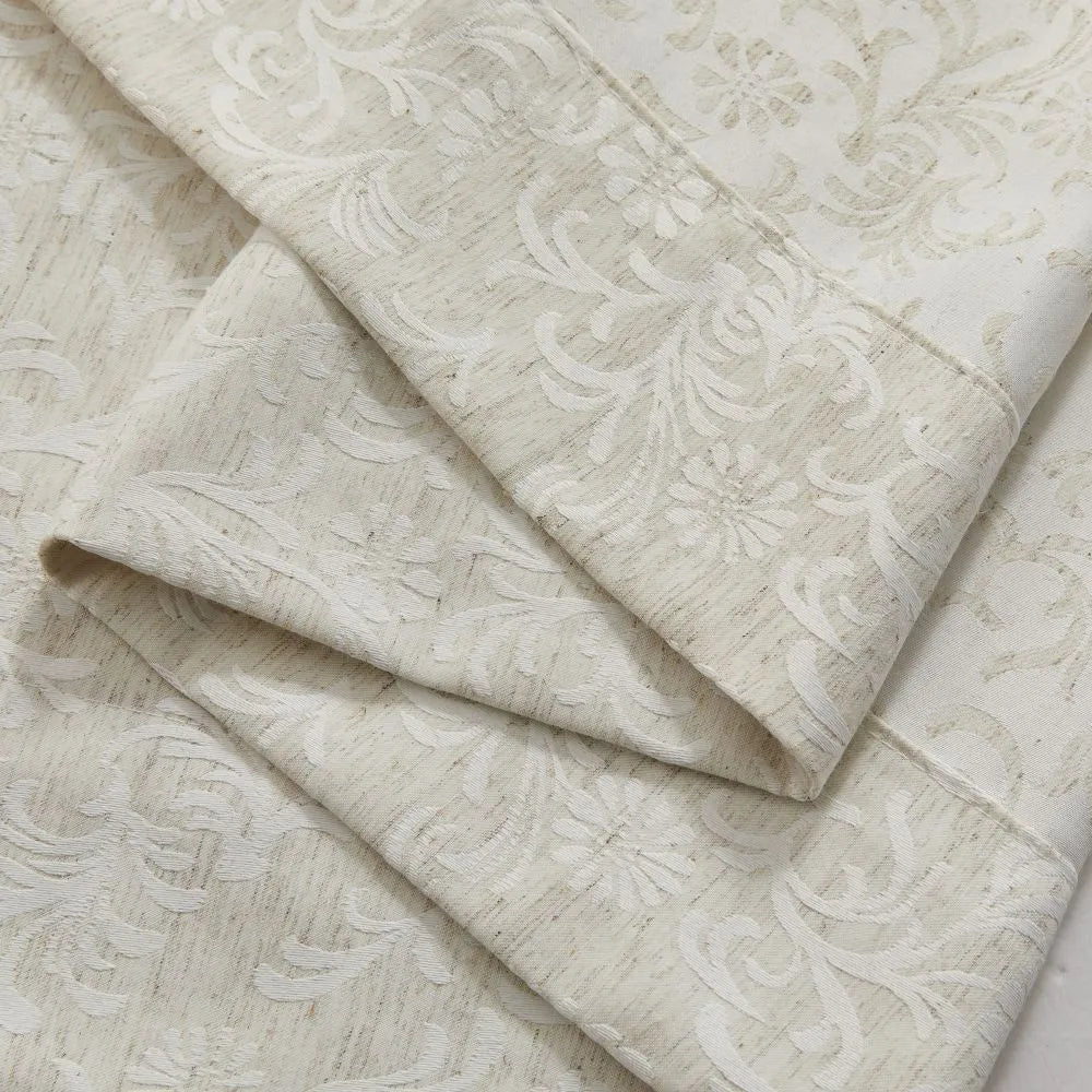 Miranda Subtle Floral Linen Cotton Jacquard Curtains