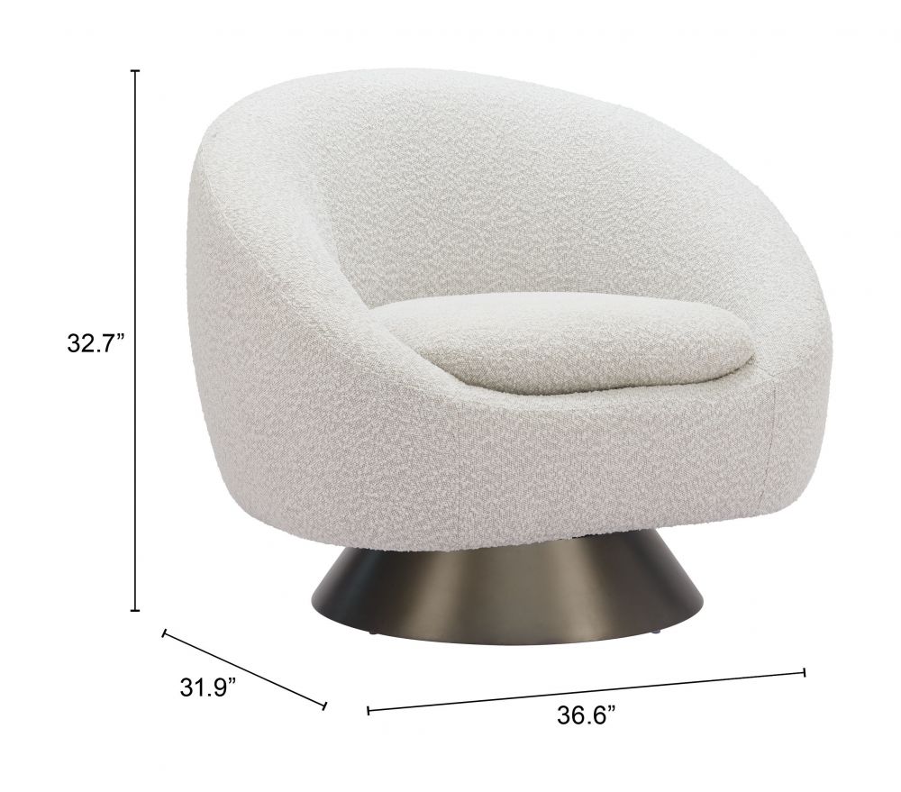 Modan 	Textured Fabric Swivel Club Chair