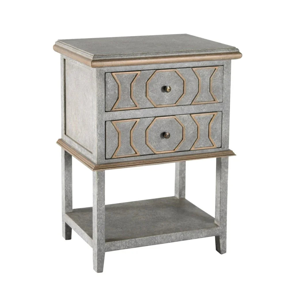 Montaigne Two Drawer Wood Nightstand